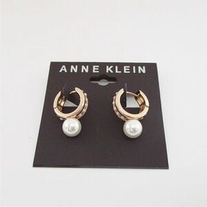 Anne Klein Gold and Pearl Earrings